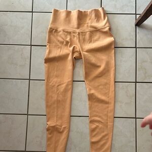 CALIA by Carrie Underwood Peach Ribbed Kids Leggings